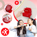 Porta-brossas de dentes Egmy, dispenser anti-gaspillage de pasta de dente acessível, design compacto e funcional.