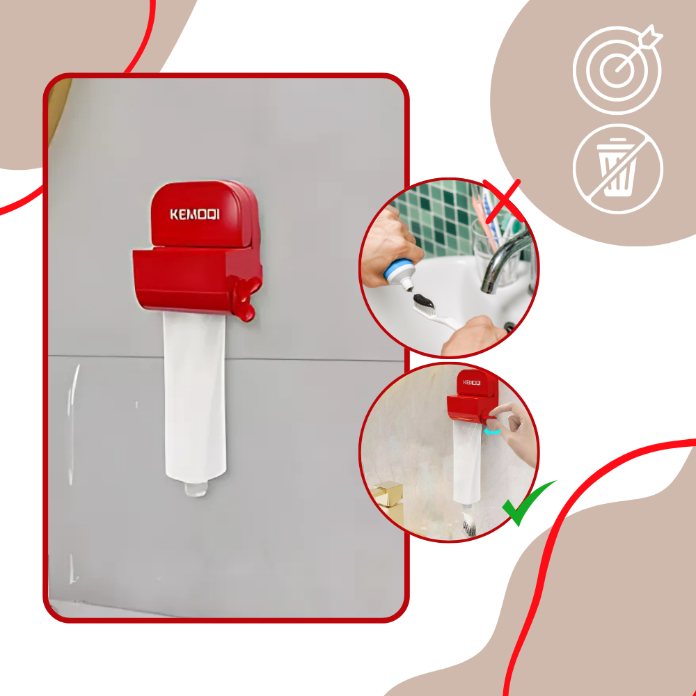 Porta-broas de dente Egmy, pressa-dentifrice anti-gaspillage, com design compacto e funcional para economia de pasta de dente.
