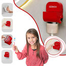 Porta-brosses de dentes Egmy com dispenser de pasta anti-gaspillage, instalação segura, design prático e sustentável.