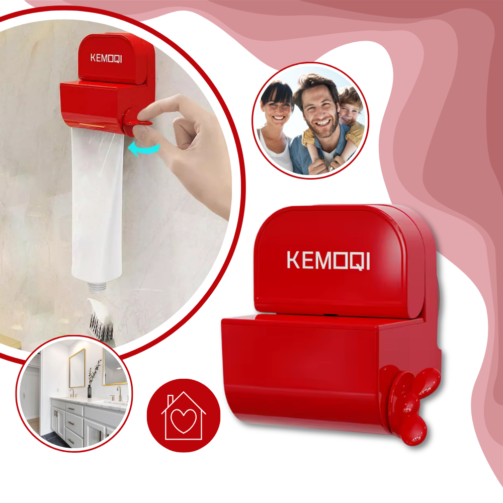 Porta-brosses de dentes Egmy com dispenser de pasta de dente anti-desperdício, design compacto e econômico.