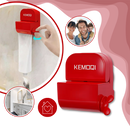 Porta-brosses de dentes Egmy com dispenser de pasta de dente anti-desperdício, design compacto e econômico.
