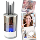 Pinceau de maquillage nettoyeur elétrico rápido e recarregável da Nogis, com escova de limpeza e design compacto.