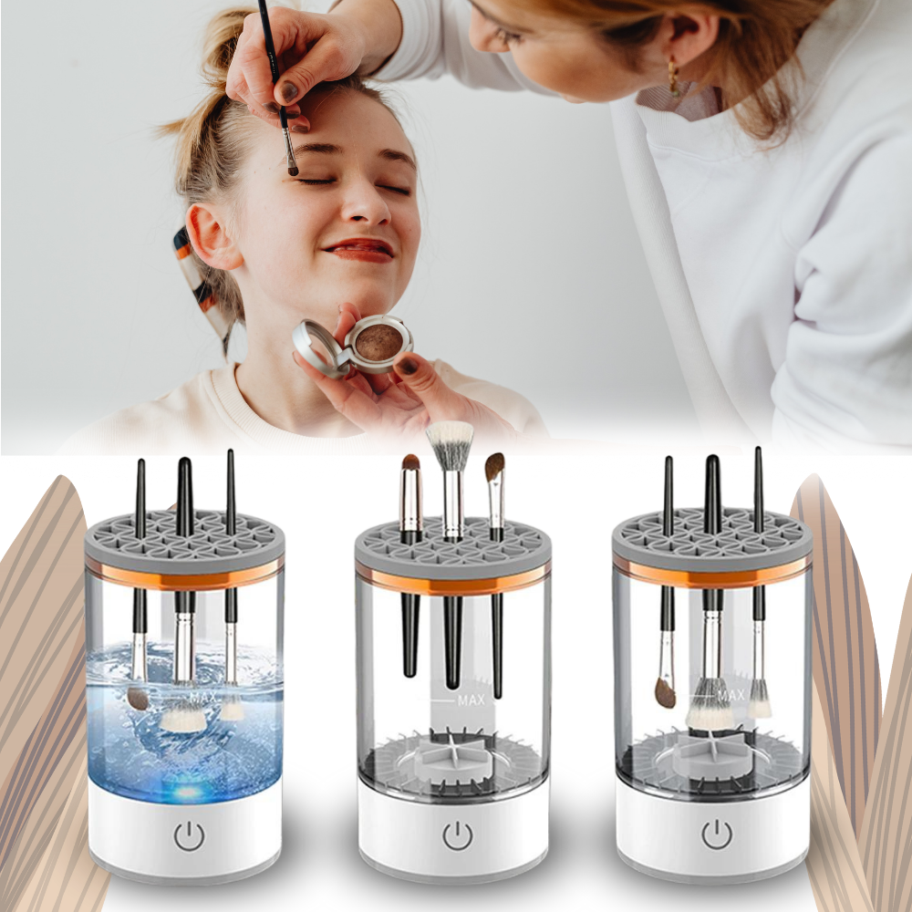 Pinceaux de maquillage nettoyeur elétrico, rápido e recarregável, da marca Nogis, ideal para limpeza de cosméticos.