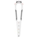 Loquet de porta inovador para gatos da Nogis, branco e laranja, com sistema de travamento seguro para portas de gatos.