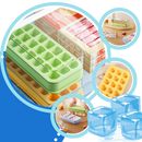 Forma de silicone antiaderente para cubos de gelo, utensílio de cozinha da marca Binduo, ideal para armazenamento eficiente.