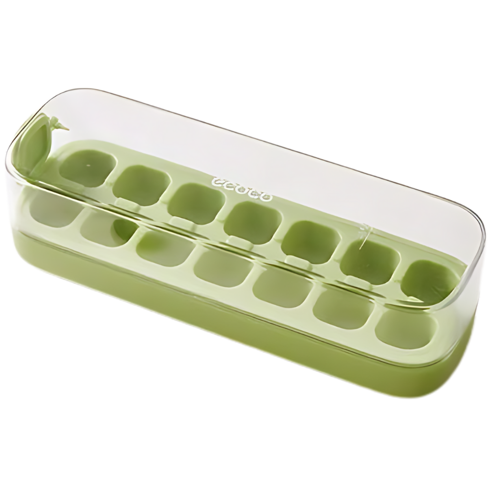 Cubos de gelo de silicone antiaderente verde da Binduo, bandeja de utensílios de cozinha para fazer gelo fácil e seguro