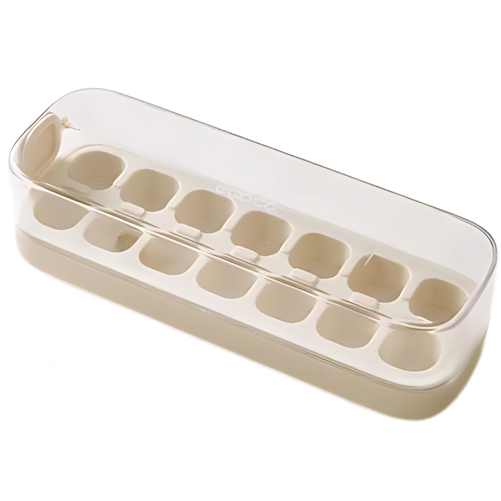 Cubos de gelo de silicone antiaderente da Binduo, bandeja branca para fazer gelo em utensílios de cozinha.