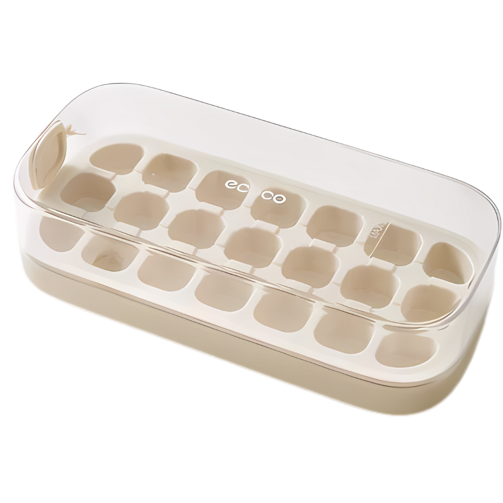 Cubos de gelo de silicone antiaderente da Binduo, bandeja branca para fazer gelo em utensílios de cozinha.