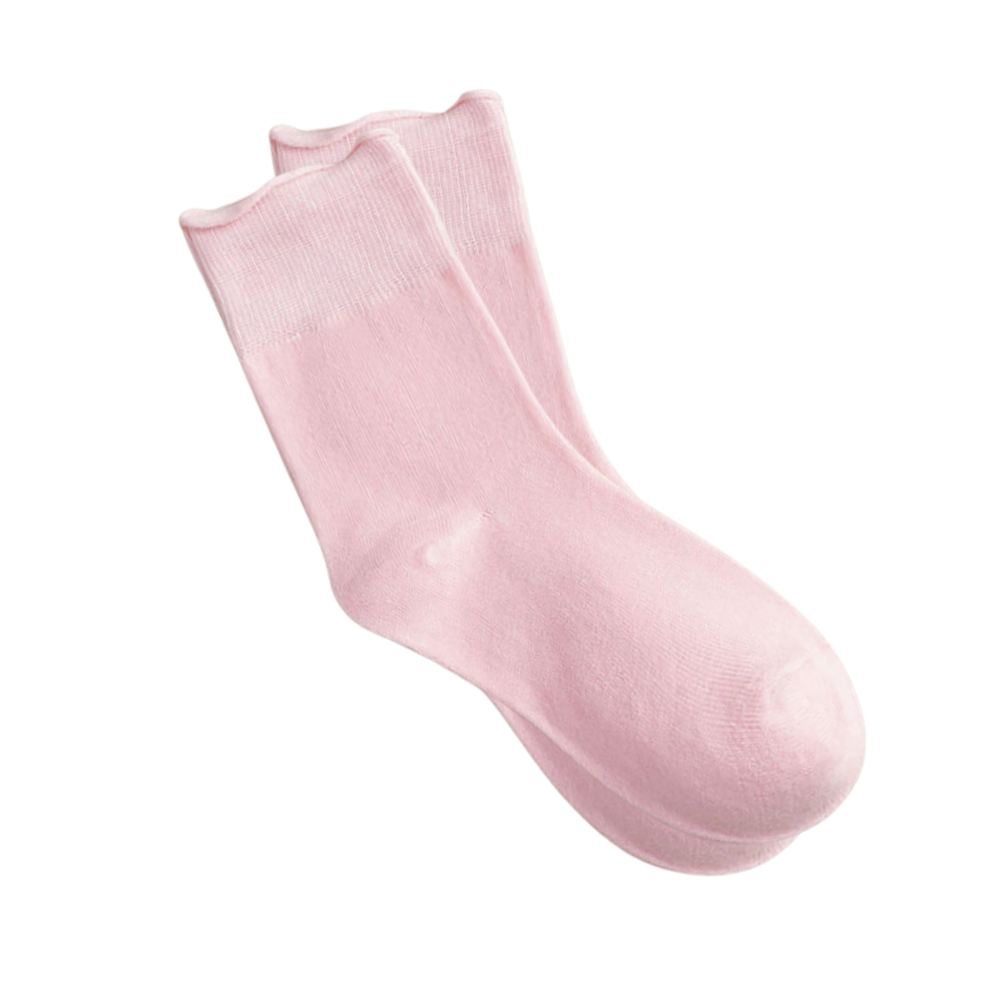 Meias sem costura e não apertadas da Spdoo, na cor rosa, confortáveis e discretas para uso diário.
