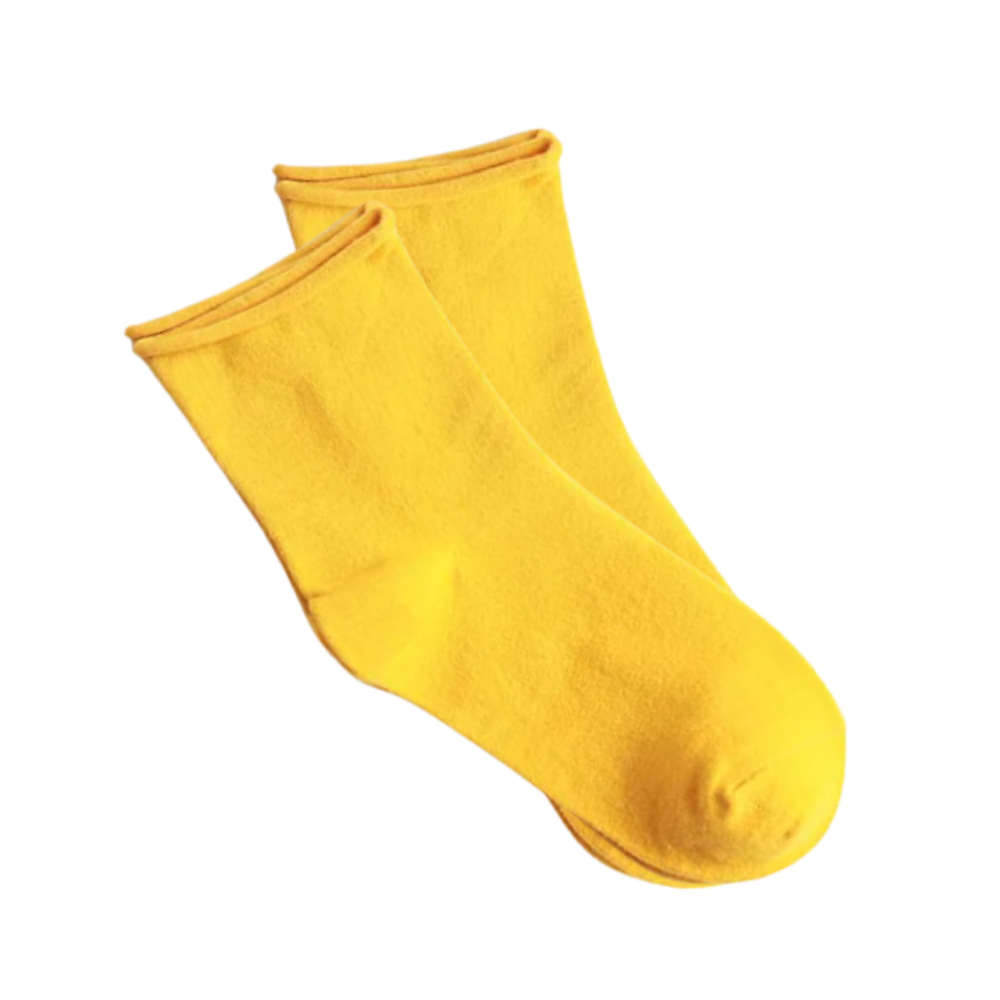 Meias sem costura e não apertadas da Spdoo em amarelo, confortáveis e sem costuras para uso diário.