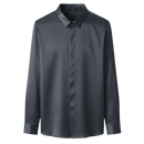 Camisa masculina em seda misturada cinza, da Ozerty France, com tecido infroissável e acabamento elegante.