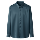 Camisa masculina de seda mesclada infroissável da Ozerty France, cor teal, com tecido de alta qualidade e acabamento elegante.
