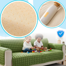 Capa antideslizante para sofá em pelúcia macia, marca Jienlioq, protegendo e decorando o mobiliário com conforto e segurança