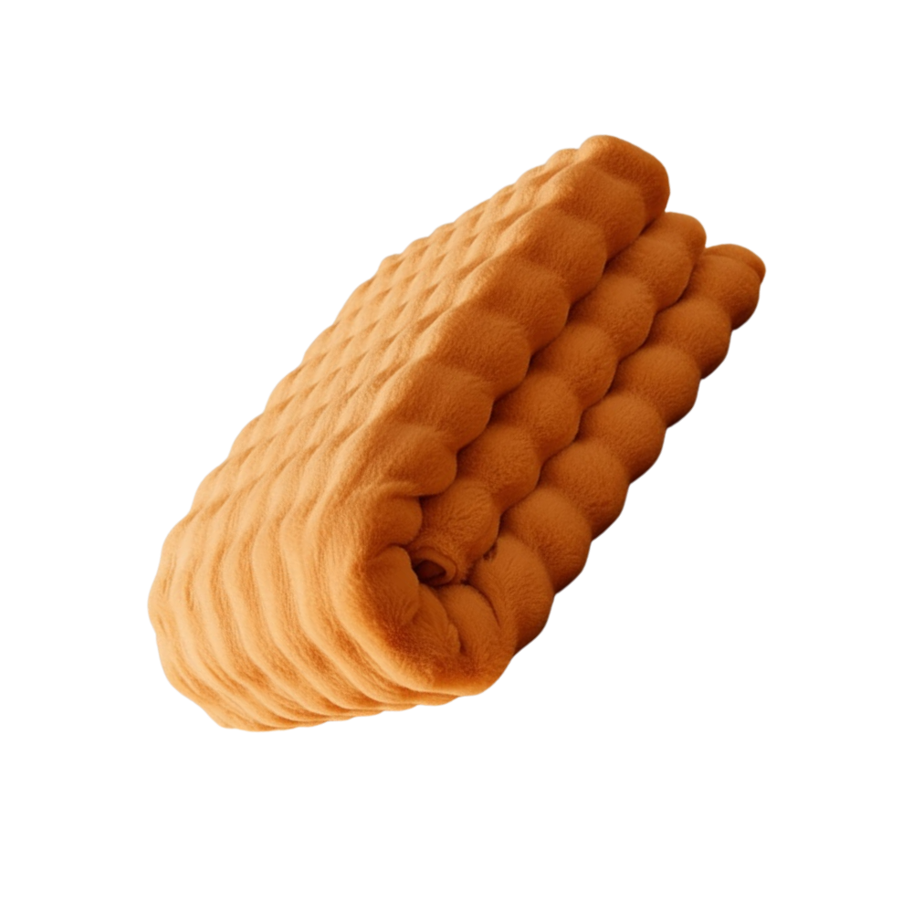 Capa antiderrapante para sofá em pelúcia macia da marca Jienlioq na cor laranja, protege e decora o estofado com conforto.