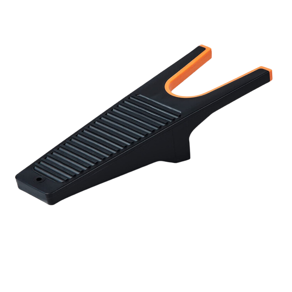 Acessório de calçado Byenight, tire-bottes com pegada antiderrapante na cor laranja para facilitar calçar botas.