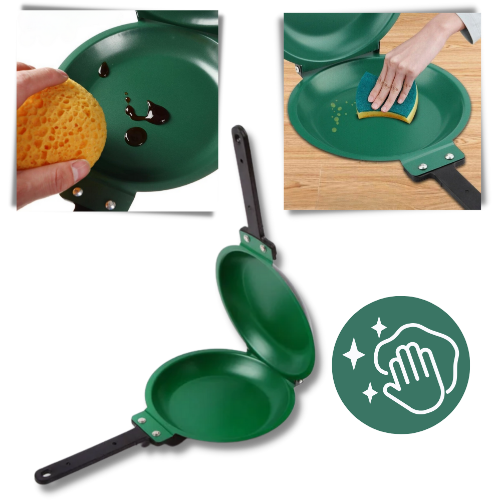 Panela antiaderente dupla face Floepx para cozinha e confeitaria, superfície limpa e lisa para preparo de alimentos.