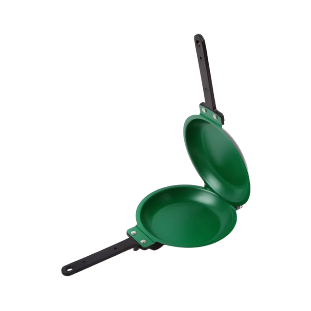Panela antiaderente de dupla face da Floepx, material de cozinha e pâtisserie, com superfície verde para preparo de alimentos.