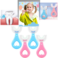 Pack de 2 brosses à dents en forme de U pour crianças Nowsnde, ideal para higiene bucal infantil de 2 a 6 anos.