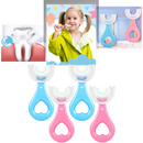 Pack de 2 brosses à dents en forme de U pour crianças Nowsnde, ideal para higiene bucal infantil de 2 a 6 anos.