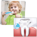 Kit com duas escovas de dentes em formato de U para crianças de 2 a 6 anos, marca Nowsnde, com cerdas coloridas e cabos ergonômicos.