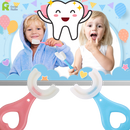Pacote de 2 escovas de dentes em forma de U para crianças Nowsnde, ideal para higiene bucal infantil de 2 a 6 anos.