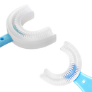 Paquete de 2 escovas de dentes em forma de U para crianças de 2 a 6 anos, marca Nowsnde, com cerdas coloridas e cabos ergonômicos.