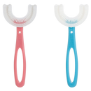 Conjunto de 2 escovas de dentes em forma de U para crianças de 2 a 6 anos, marca Nowsnde, para higiene bucal infantil.