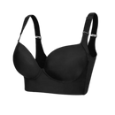 Soutien-gorge push-up Noyal com grandes aletas integradas, em tecido cinza, para apoio e modelagem confortável.