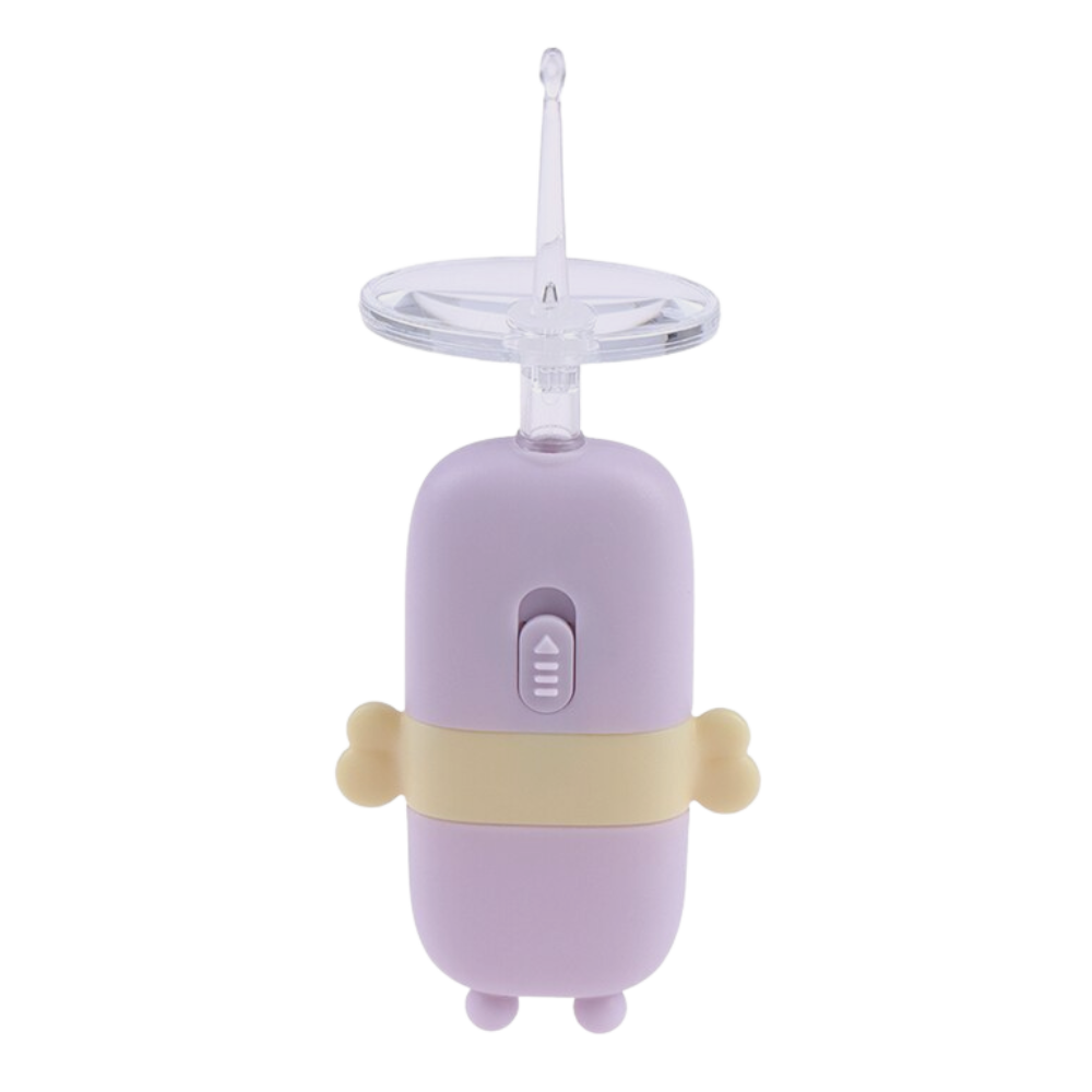 Cuillère nettoyante luminosa para ouvidos de bebê Nuolux, ferramenta de cuidado com luz suave e design seguro.