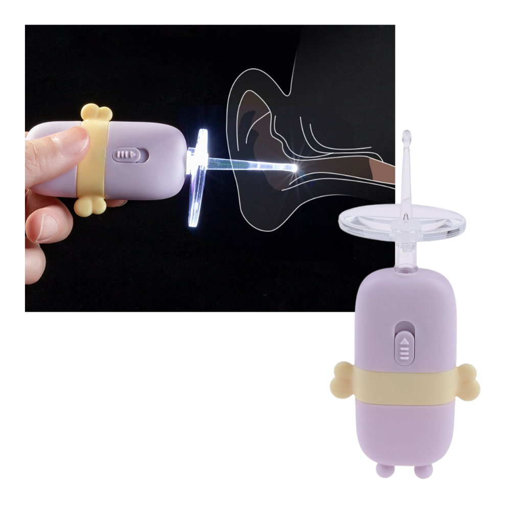 Cuillère nettoyante lumineuse Nuolux pour oreilles de bébé, outil doux pour le soin des oreilles des nourrissons.