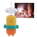 Cuillère nettoyante luminosa Nuolux para cuidados de ouvido de bebê, dispositivo rosado com iluminação para higiene segura.
