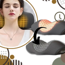 Coussin térmico Nursal para dores cervicais, massageador e relaxante com design cinza escuro para alívio de dores no pescoço
