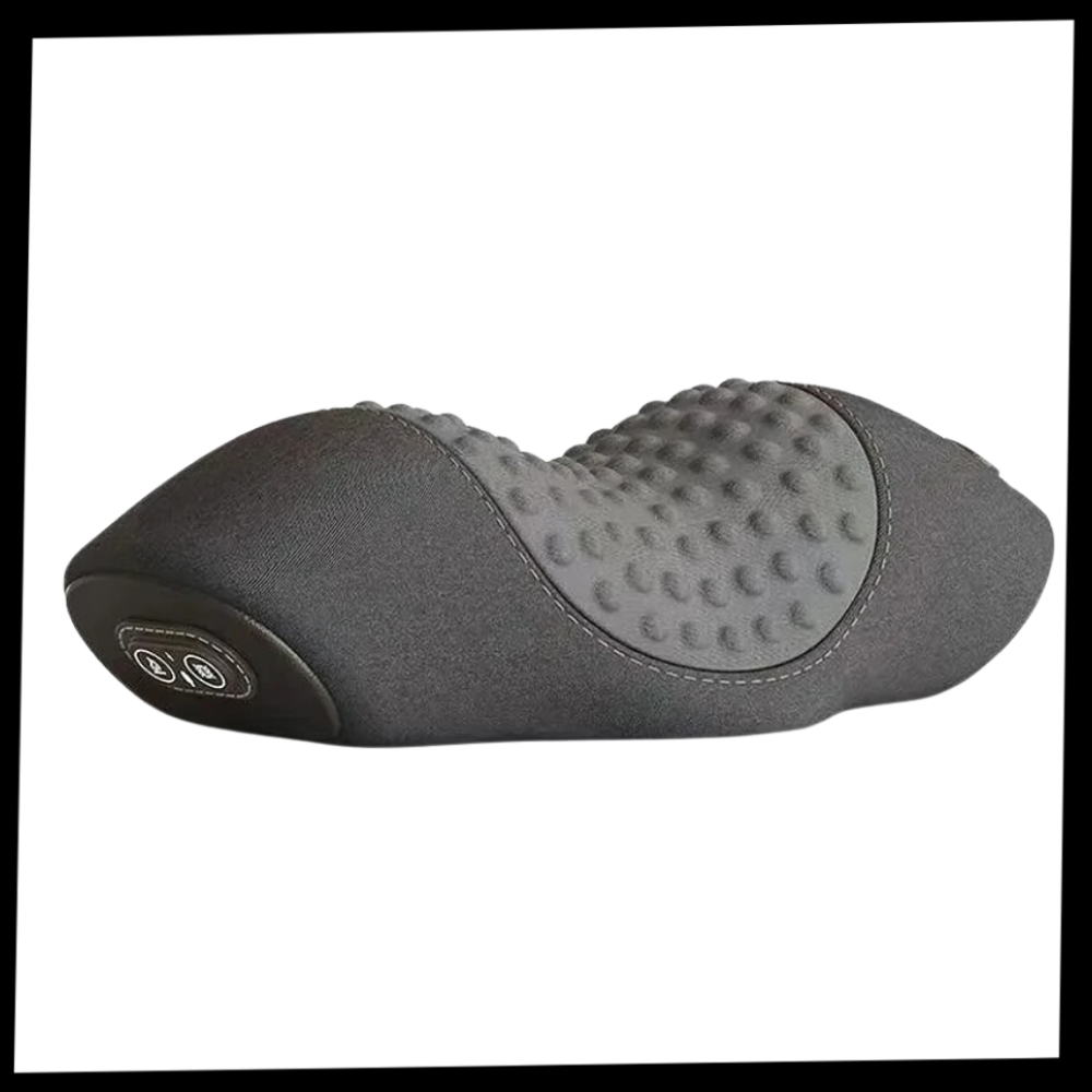 Coussin térmico Nursal para alívio de dores cervicais, ideal para massagem e relaxamento, na cor cinza escuro.