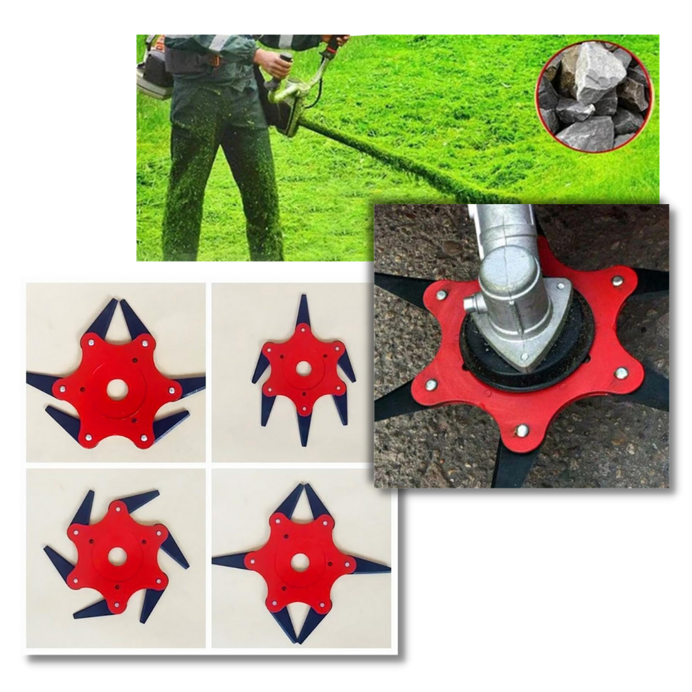 Cabeça de roçadeira elétrica Nyasay, equipamento de jardim externo amarelo, sem adaptador, para trabalho de capina e limpeza de áreas verdes.