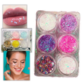Conjunto de paillettes para rosto e corpo da Nyxberryt, com brilho dourado e prateado, ideal para maquiagem e festas.
