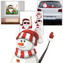 Autocolante de Natal para limpador de para-brisa da Oak Leaf, tema de Papai Noel para peças de veículos.