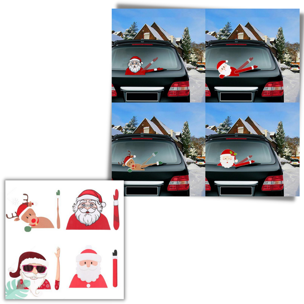 Autocolante de Natal para limpador de para-brisa da Oak Leaf, decoração temática de Natal para veículos.