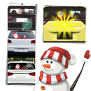 Autocolante de Natal para limpador de para-brisa da Oak Leaf, com tema de Papai Noel, para peças de veículos.