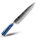 Faca japonesa azul Atlântico da Turwho, utensílio de cozinha com lâmina afiada e design elegante para chefs e cozinheiros.
