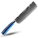 Faca japonesa azul Atlantique Turwho, utensílios de cozinha com lâmina afiada e design elegante em tom azul oceano.