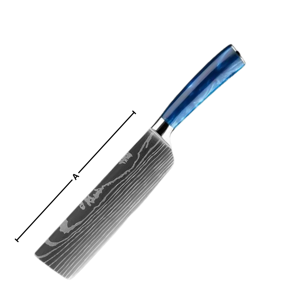 Faca japonesa Azul Atlântico da Turwho, lâmina afiada de alta qualidade, ideal para preparar alimentos na cozinha.