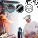Facas japonesas Azul Atlântico da Turwho, lâminhas afiadas e elegantes, utensílios de cozinha de alta qualidade.