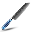 Faca japonesa Azul Atlântico Turwho com lâmina afiada, ideal para culinária, utensílio de cozinha de alta qualidade.