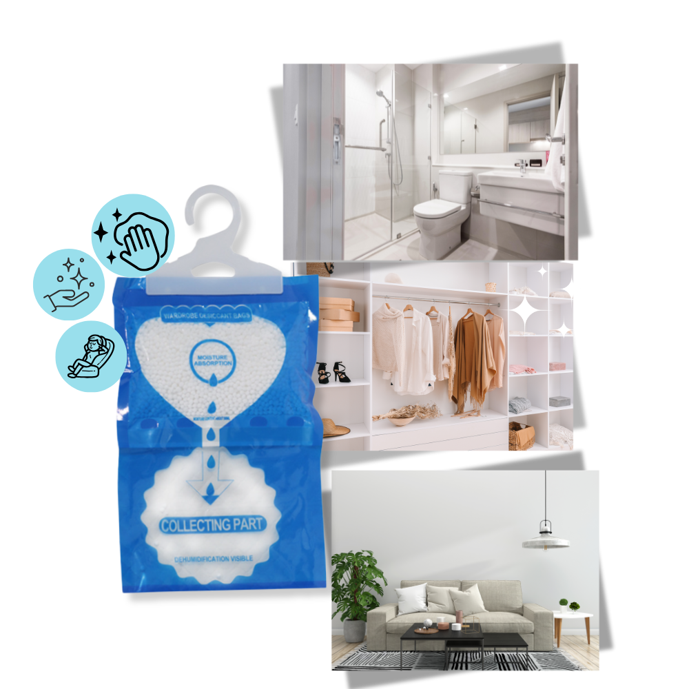 Saco absorvente de umidade Hgehaz, elimina odores, mantém o ambiente seco e saudável com eficiência natural.