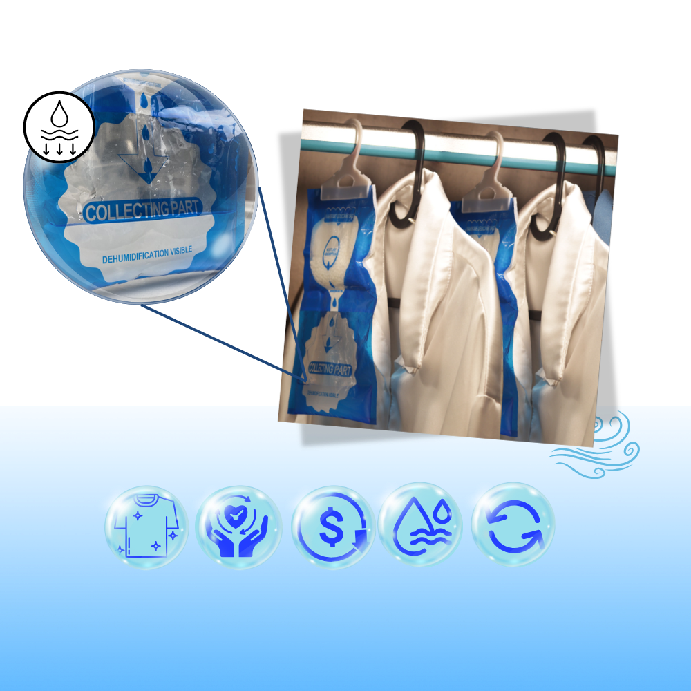 Sac absorvedor de umidade Hgehaz, bolsa anti-odor para controle de umidade e mau cheiro em ambientes internos.