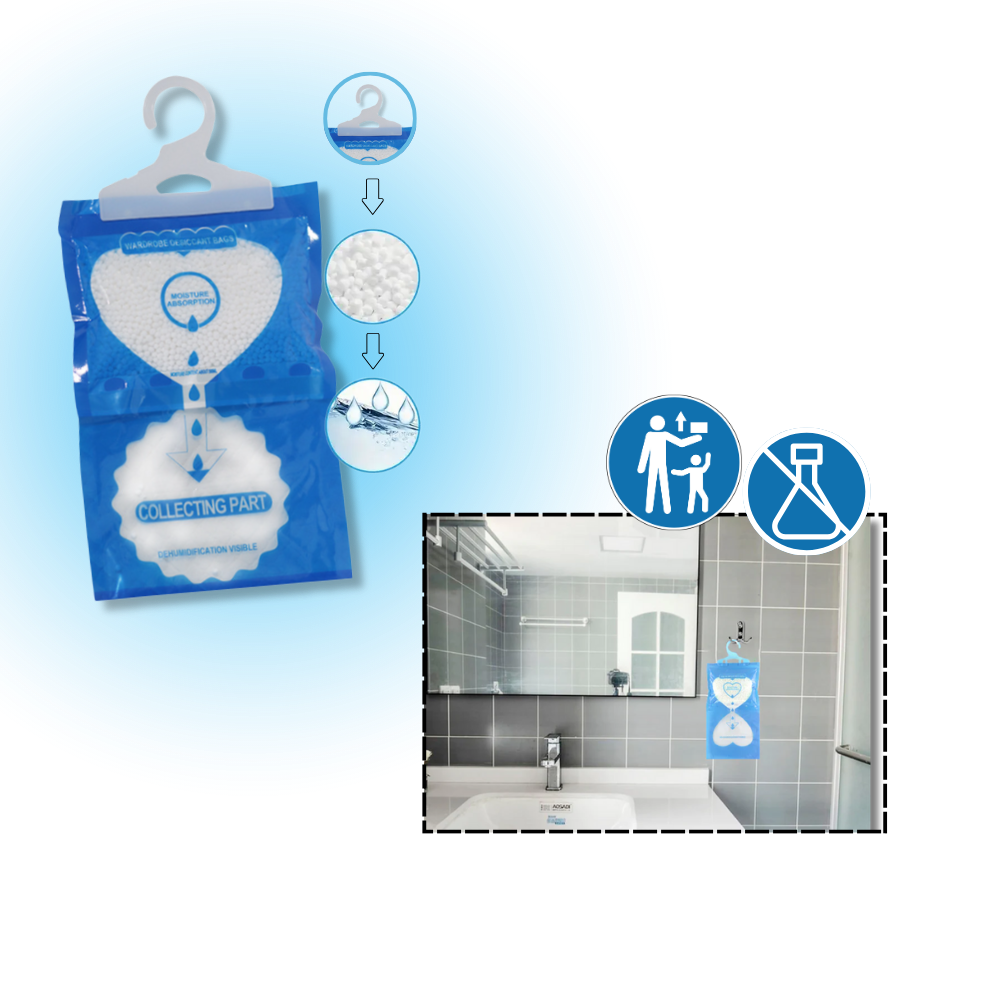 Saco absorvente de umidade anti-odor Hgehaz, eficiente para eliminar umidade e odores em ambientes domésticos.