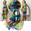 Echarpe de inverno feminina com estampa xadrez, feita pela marca Oem, tecido macio e elegante para dias frios.