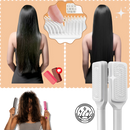 Escova de cabelo Oenbopo para cuidado capilar, autolimpante, com design violeta e função de massagear o couro cabeludo.