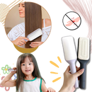 Escova de cabelo auto-lavável Oenbopo para massagem do couro cabeludo, com design em roxo e cerdas macias para cuidados capilares.