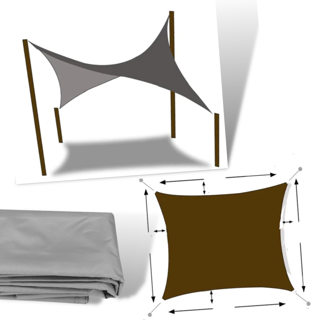 Sombrinha de voile de sombra retangular cinza resistente às intempéries para uso externo da marca Oiens